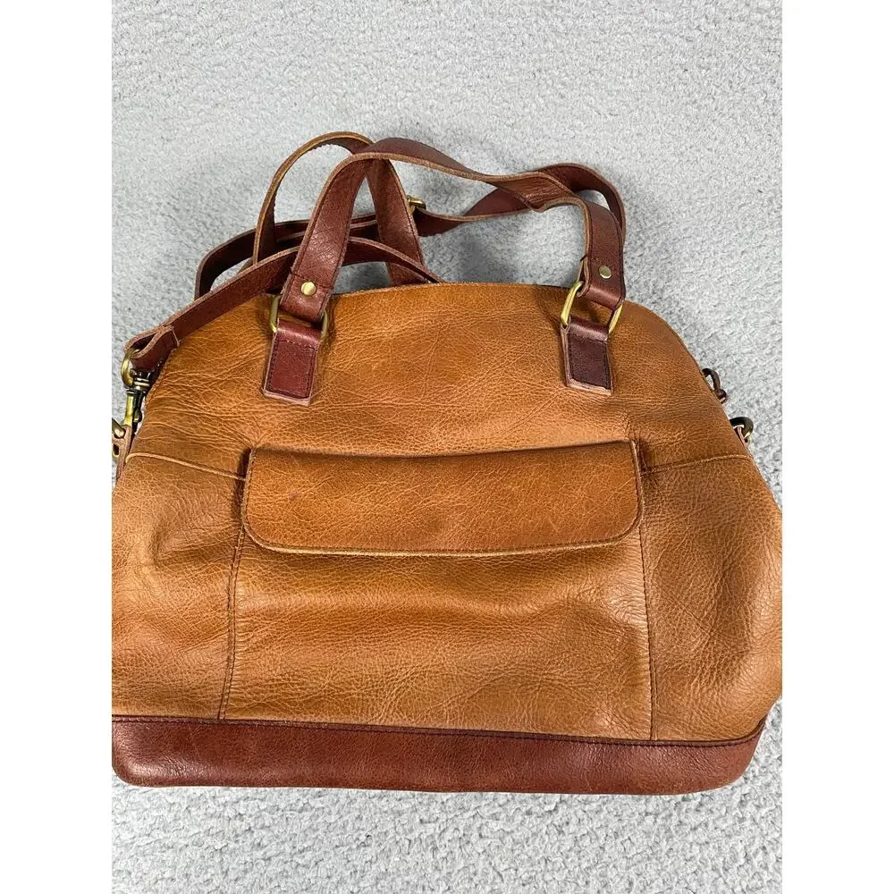 Anabaglish Womens Large Brown Leather Purse Embroidered Satchel - Picture 7 of 13